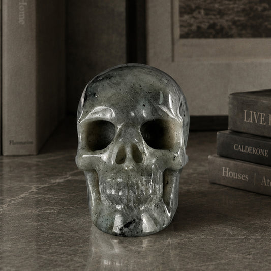 3 Inch Grey Labradorite Crystal Skull – Hand Carved Natural Stone