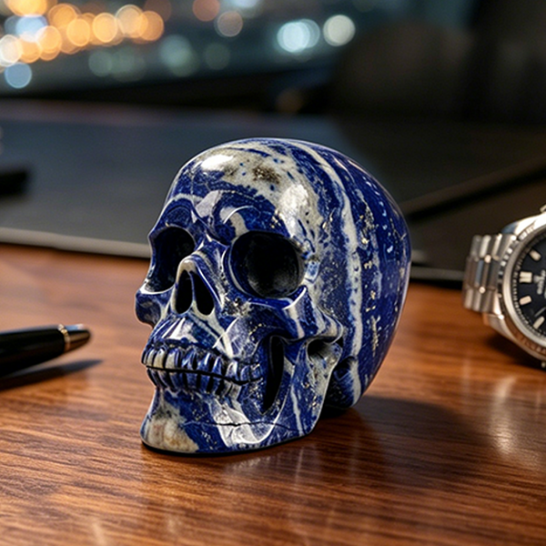 3 inch Lapis Lazuli Crystal Skull – Hand Carved Natural Stone