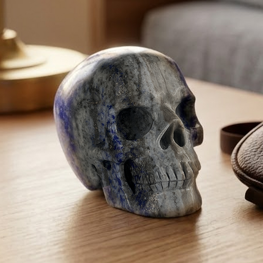 3" Lapis Lazuli Crystal Skull – Pattern B