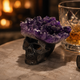 3 inch Amethyst Cluster Crown Crystal Skull - Hand Carved Natrual Crystal