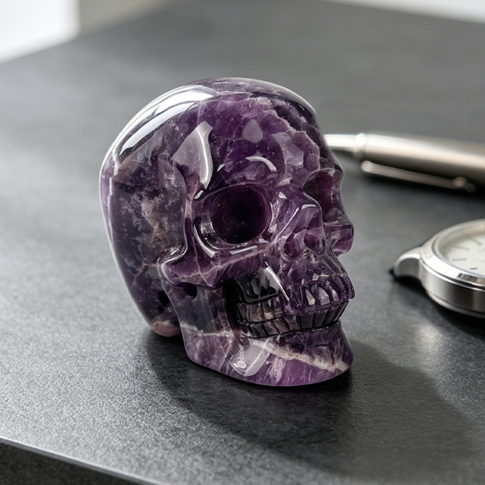 3" Dream Amethyst Crystal Skull – Pattern D
