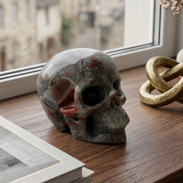 3 Inch African Bloodstone Crystal Skull – Hand Carved Natural Stone