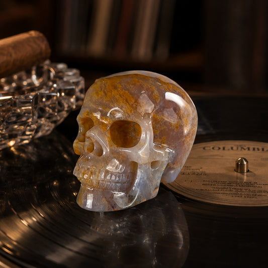 3" Yellow Chalcedony Crystal Skull - Pattern B