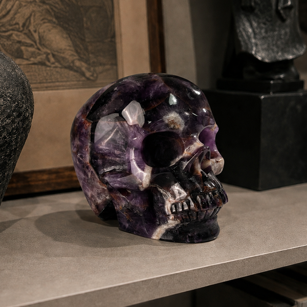 4.5 Inch Dream Amethyst Crystal Skull – Hand Carved Natural Gemstone