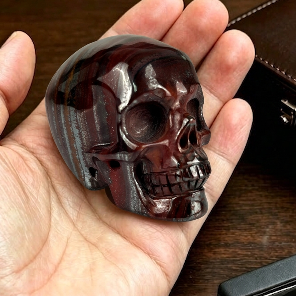 2 Inch Tiger Iron Crystal Skull – Mini Crystal Skull