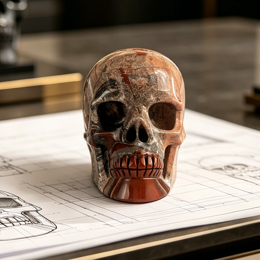 3 Inch Red Jasper Crystal Skull - Hand Carved Natural Stone