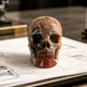 7,6 cm großer Totenkopf aus rotem Jaspiskristall