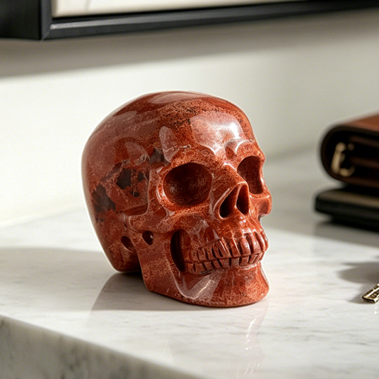 3" Red Jasper Crystal Skull - Pattern I
