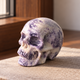 3" Purple Peacock Stone Crystal Skull - Pattern A