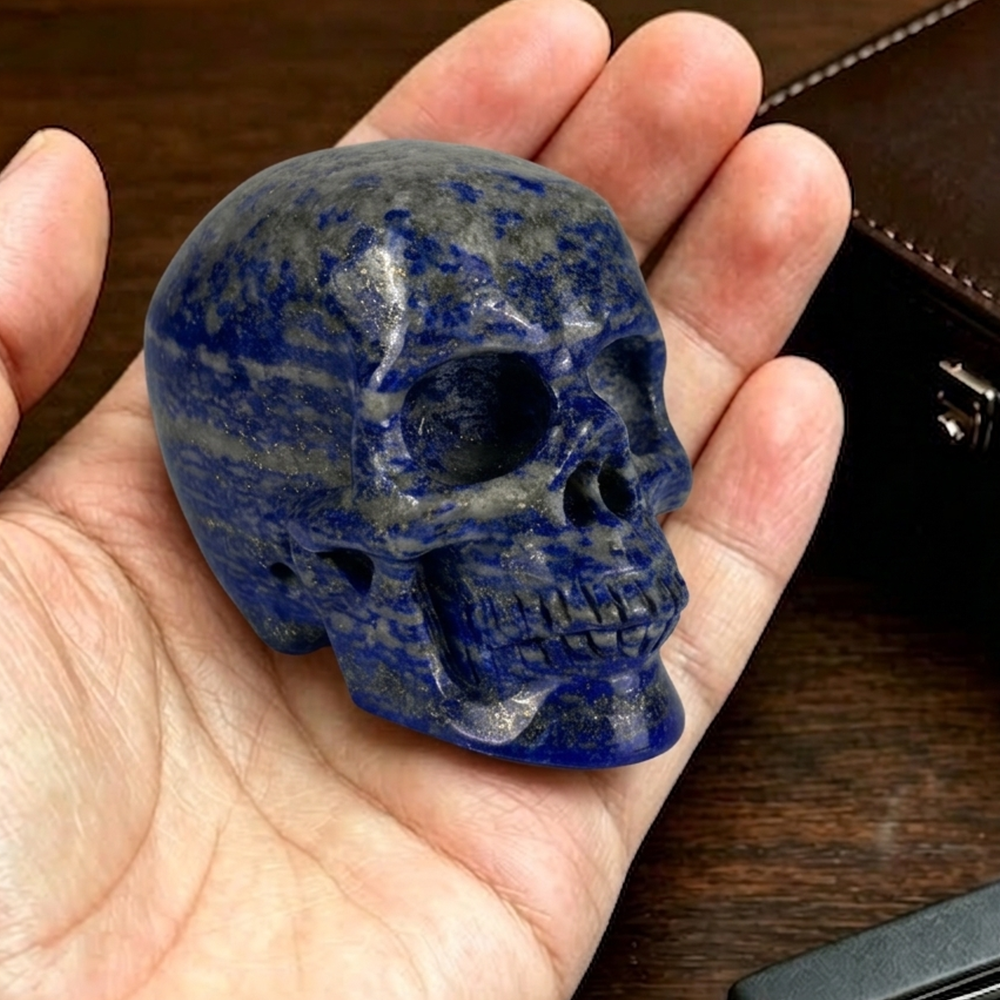 2 inch Lapis Lazuli Crystal Skull – Hand Carved Natural Stone