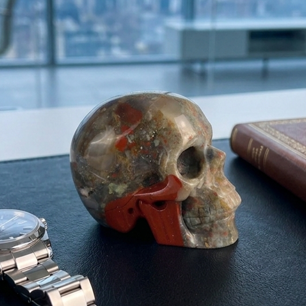 3 Inch African Bloodstone Crystal Skull