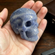 2" Blue Aventurine Crystal Skull - Pattern F