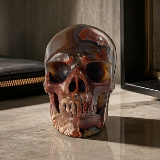 3" Volcanic Agate Crystal Skull