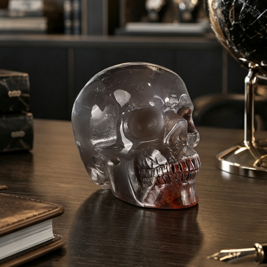 3" Volcanic Agate Crystal Skull - Pattern F