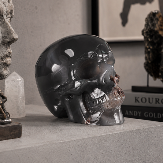 4.5" Volcanic Agate Crystal Skull