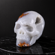‘Glacial Sanctum’ - Hand-Carved Ice-Blue Chalcedony Geode Skull · Specimen No. 33