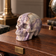 3" Purple Peacock Stone Crystal Skull - Pattern D