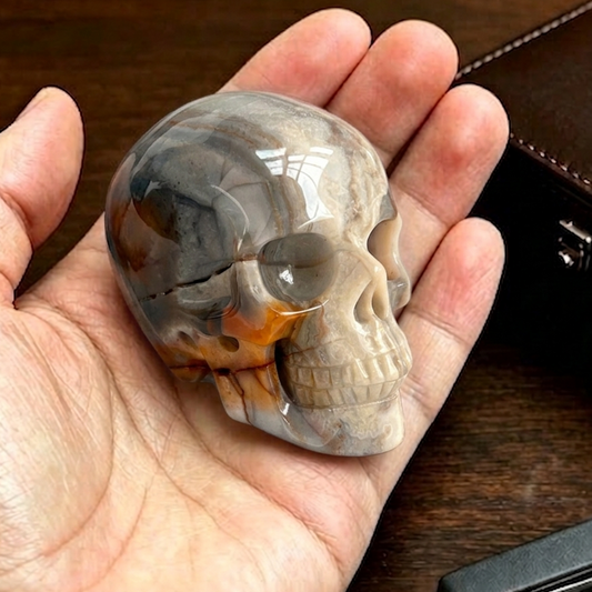 2 Inch Red Crazy Lace Agate Crystal Skull – Mini Gemstone Skull