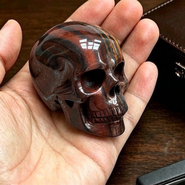 2 Inch Tiger Iron Crystal Skull – Mini Crystal Skull