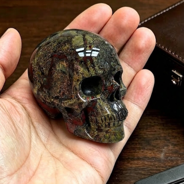 2 Inch Dragon Bloodstone Crystal Skull – Mini Gemstone Skull