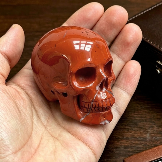 2 Inch Red Jasper Crystal Skull - Hand Carved Natural Stone