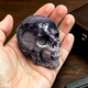 2" Purple Peacock Stone Crystal Skull - Pattern F