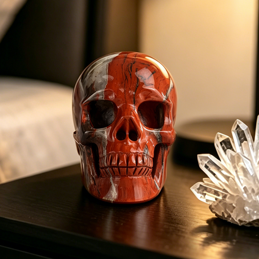 3" Red Jasper Crystal Skull - Pattern J