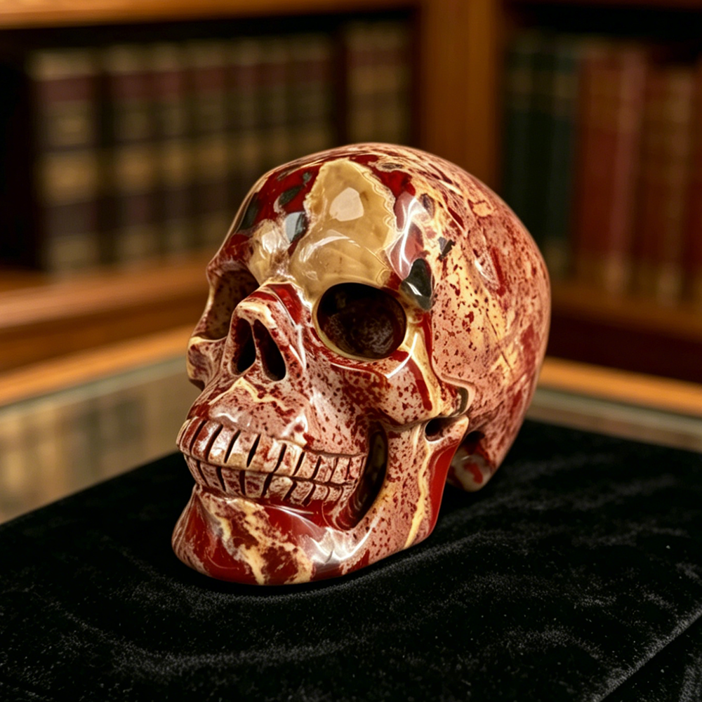 3" Red Jasper Crystal Skull - Pattern F