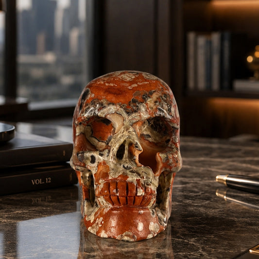 4.5" Money Agate Crystal Skull - Pattern A