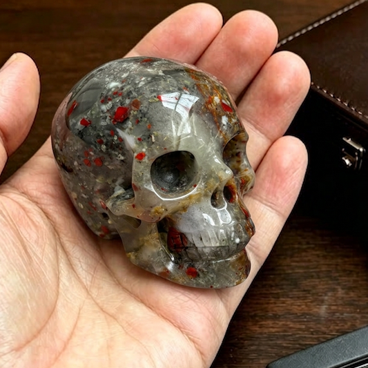 2 Inch African Bloodstone Crystal Skull – Mini Gemstone Skull