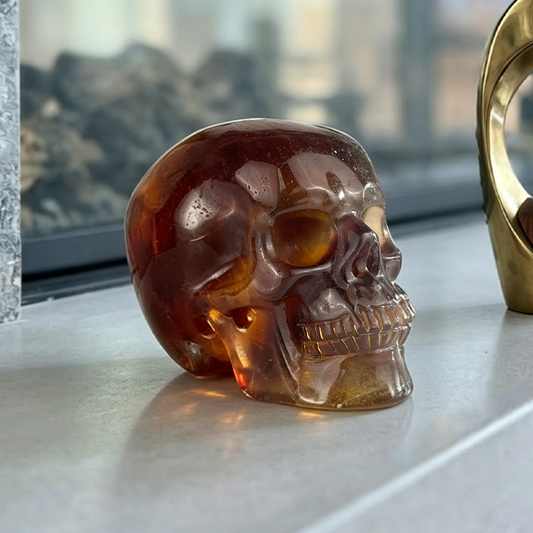 3 Inch Fluorite Crystal Skull – Hand Carved Natural Stone