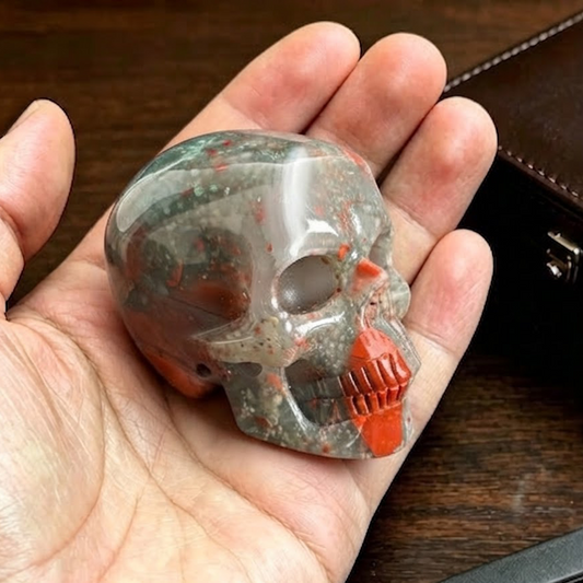 2 Inch African Bloodstone Crystal Skull – Mini Gemstone Skull