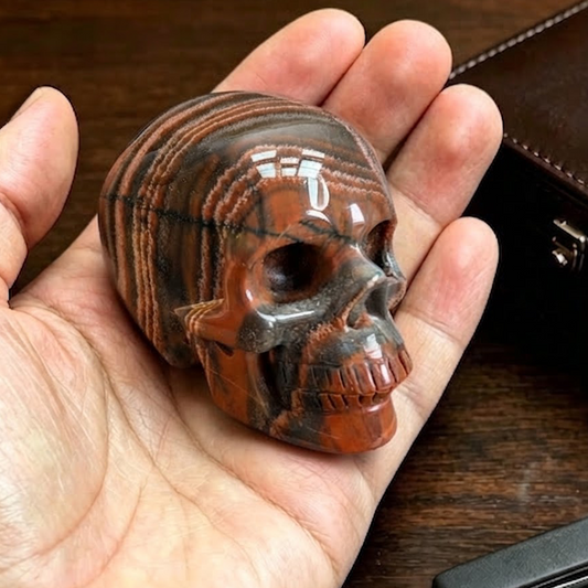 2" Red Jasper Crystal Skull - Pattern C