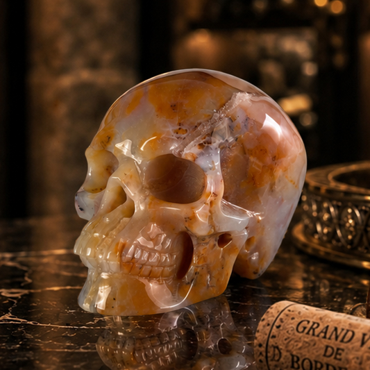 3" Yellow Chalcedony Crystal Skull - Pattern C