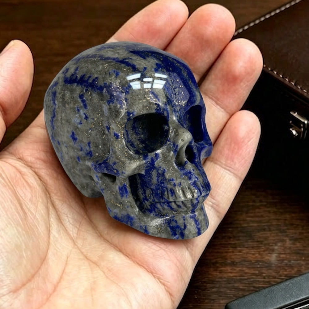 2 inch Lapis Lazuli Crystal Skull – Hand Carved Natural Stone
