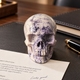 3" Purple Peacock Stone Crystal Skull - Pattern B