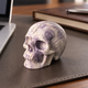 3" Purple Peacock Stone Crystal Skull - Pattern C