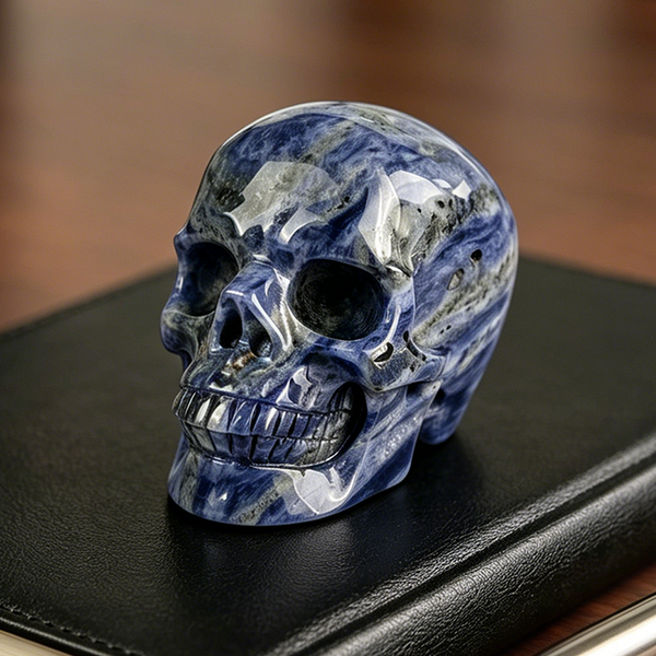 3 Inch Blue Lace Agate Crystal Skull – Hand Carved Gemstone