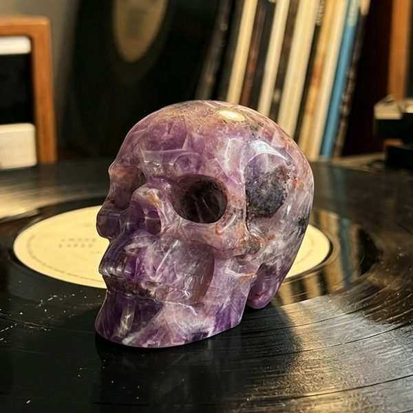 3 Inch Dream Amethyst Crystal Skull – Hand Carved Healing Stone
