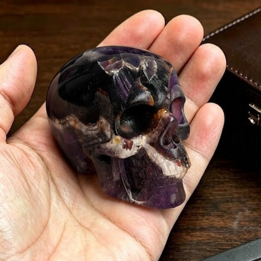 2" Dream Amethyst Crystal Skull - Pattern B