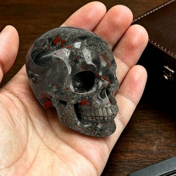 2 Inch African Bloodstone Crystal Skull – Mini Gemstone Skull