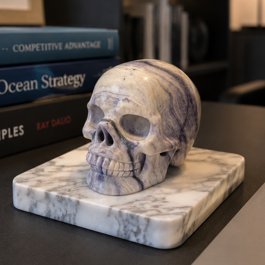 3 inch Purple Peacock Stone Crystal Skull - Hand Carved Gemstone