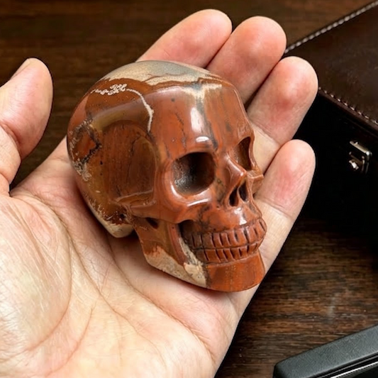 2" Red Jasper Crystal Skull - Pattern C