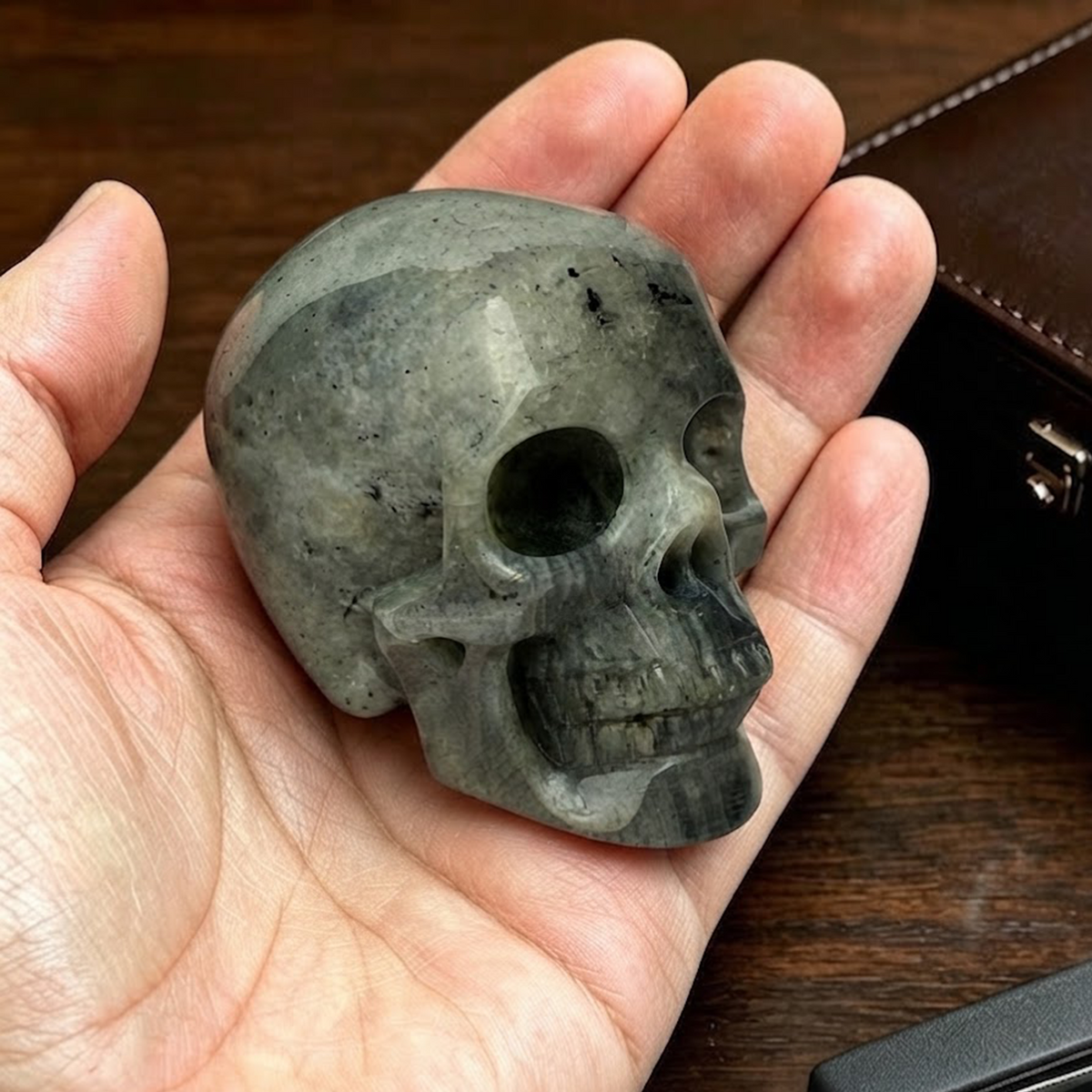 2" Grey Labradorite Crystal Skull - Pattern G