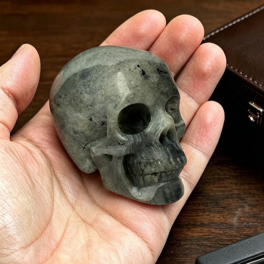 2" Grey Labradorite Crystal Skull - Pattern G