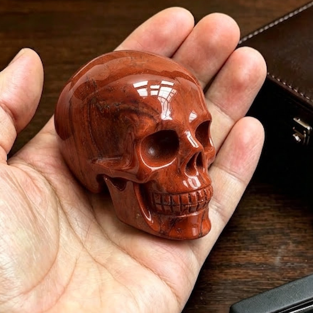 2" Red Jasper Crystal Skull - Pattern B