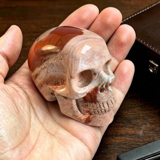 2" Red Jasper Crystal Skull - Pattern E