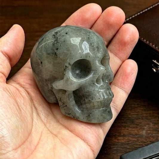 2" Grey Labradorite Crystal Skull - Pattern D