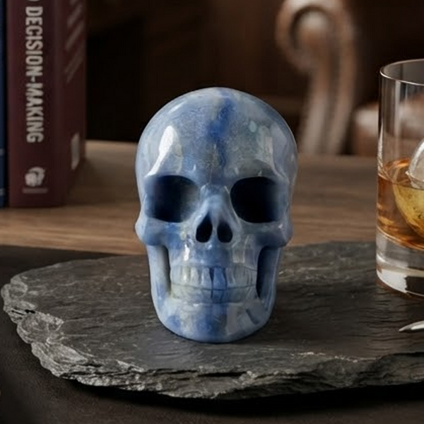 3 Inch Blue Aventurine Crystal Skull – Hand Carved Natural Gemstone