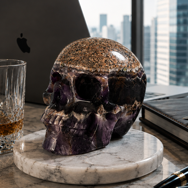4.5 Inch Dream Amethyst Crystal Skull – Hand Carved Natural Gemstone